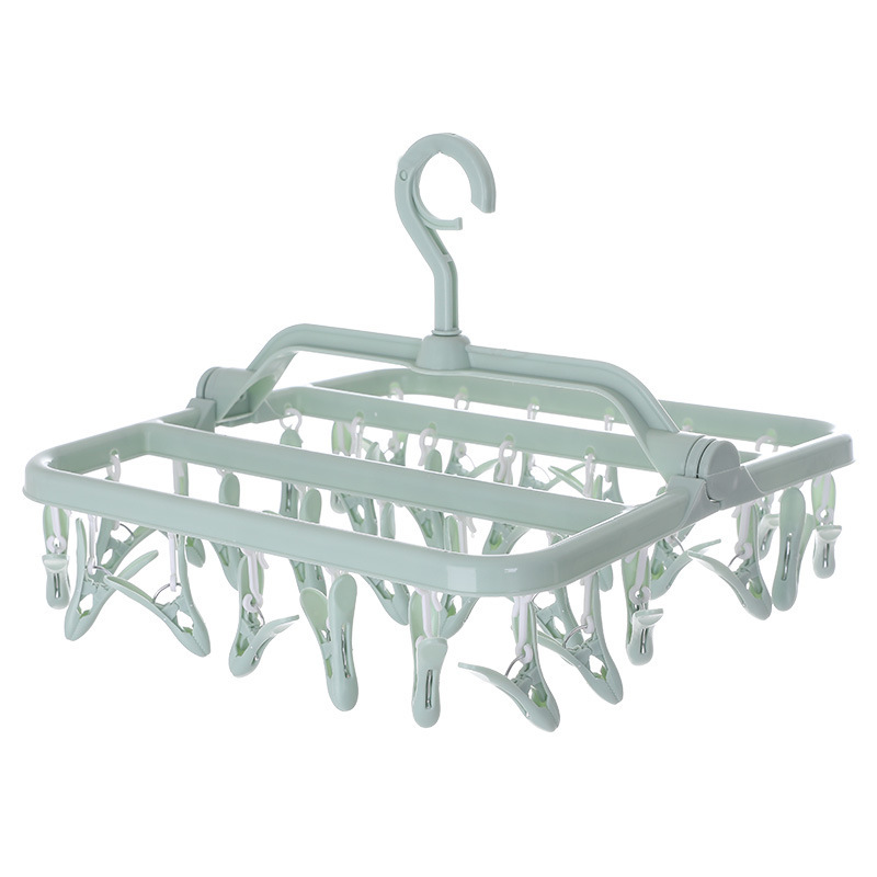 Picture of Adult windproof drying rack plastic 32 clip hanger children's socks baby multifunctional drying rack