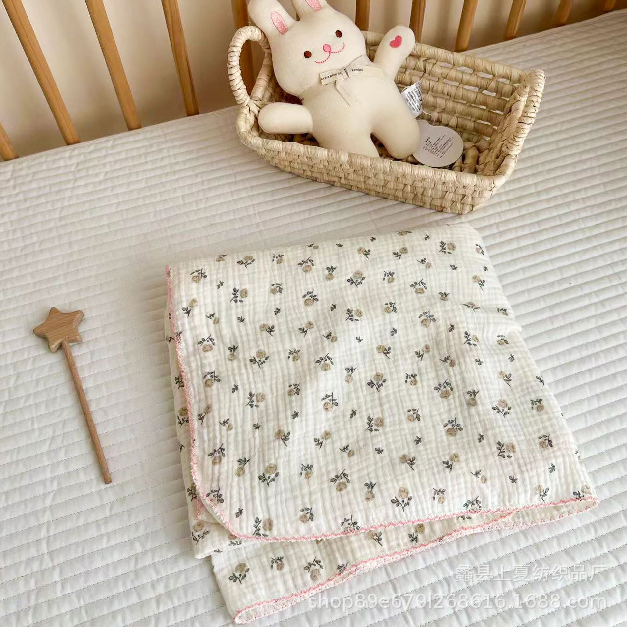 Picture of Baby's 2-layer Summer Thin Cotton Candy Quilt Baby's Air-conditioning Quilt Gauze Soft Summer Blanket Children's Towel Quilt