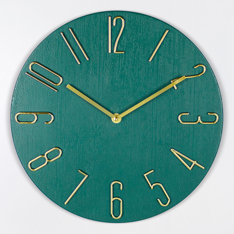 Picture of 30cm Clock Wall Clock Living Room Clock Wall Hanging Watch Quartz Clock Wall Hanging Creative Silent Wall Clock