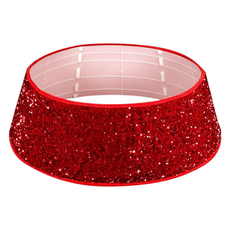 2024 new arrival red sequined Christmas tree skirt Christmas sequined tree skirt party decoration New Year festival supplies