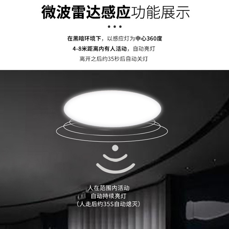 Picture of Roushi Led Three-Proof Ceiling Light Waterproof Bathroom Balcony Hallway Corridor Bathroom Sensor Light Energy-Saving