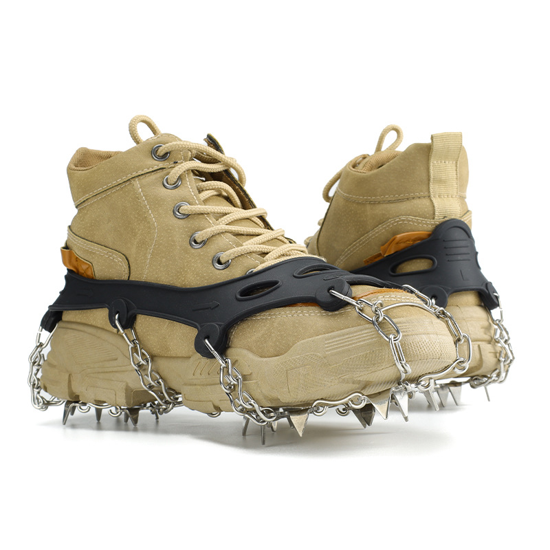 Picture of Cross-border 19-tooth stainless steel chain welded silicone ice claw winter outdoor sports mountaineering rock climbing anti-slip shoe set