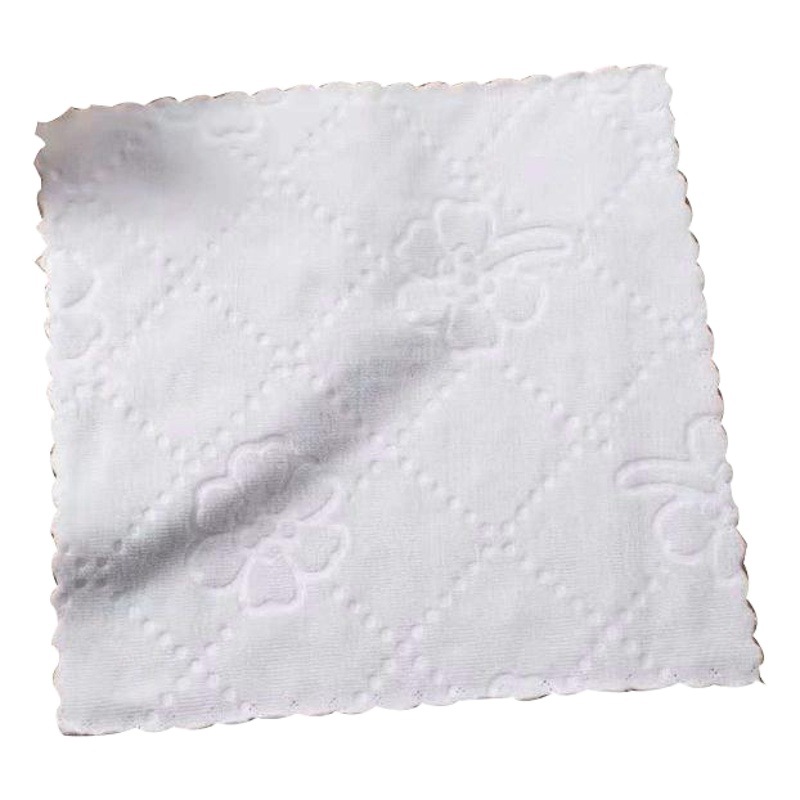 Wholesale Hotel White Small Towel Fiber White Small Square Towel Embossed Small Rag Square Towel Wet Wipes Disposable Napkin