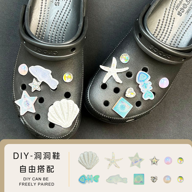 [Ocean Series 2] Cave Shoes Detachable Shoe Buckle diy Slippers Shoe Flower Accessories Summer Cartoon Now