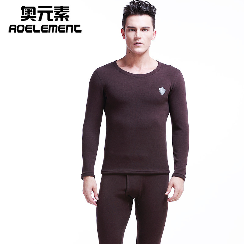 Picture of Men's Thermal Underwear suit Thickened fleece-lined Autumn and Winter Round Neck Autumn Clothes Autumn Trousers Youth Cold-proof Tight Cotton Sweater