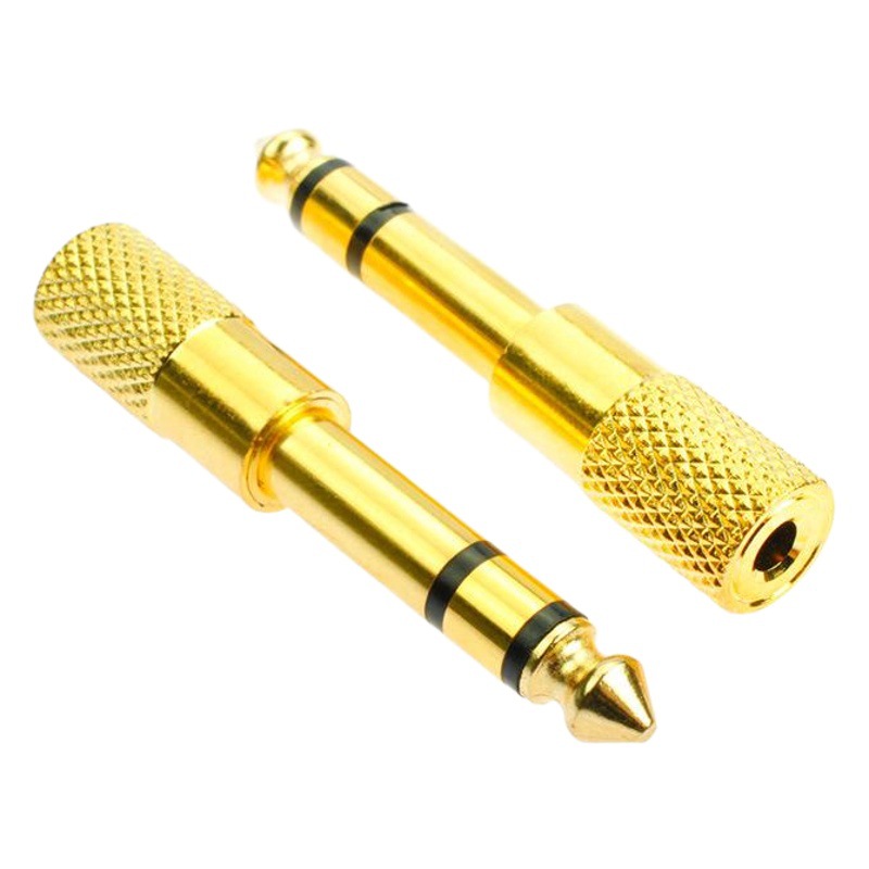 Audio Adapter 3.5 to 6.35 Small to Large 3.5 to 6.5 Microphone Adapter Computer Mobile Phone Adapter