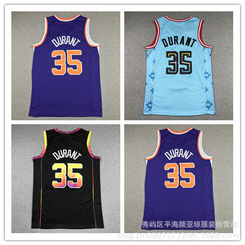 Embroidered basketball jersey Suns 35 Durant basketball jersey Suns Jersey