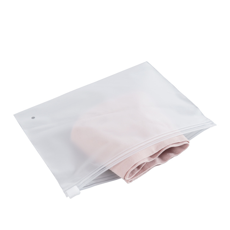 Picture of Spot wholesale clothing zipper bag pe transparent plastic Ziplock bag thickened eva frosted clothes packaging bag logo