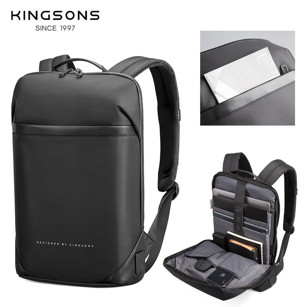 Jinshengsi Men's Backpack Business Anti-Theft Hidden Pocket Backpack Laptop Bag Ultra-Light Portable Business Commuting