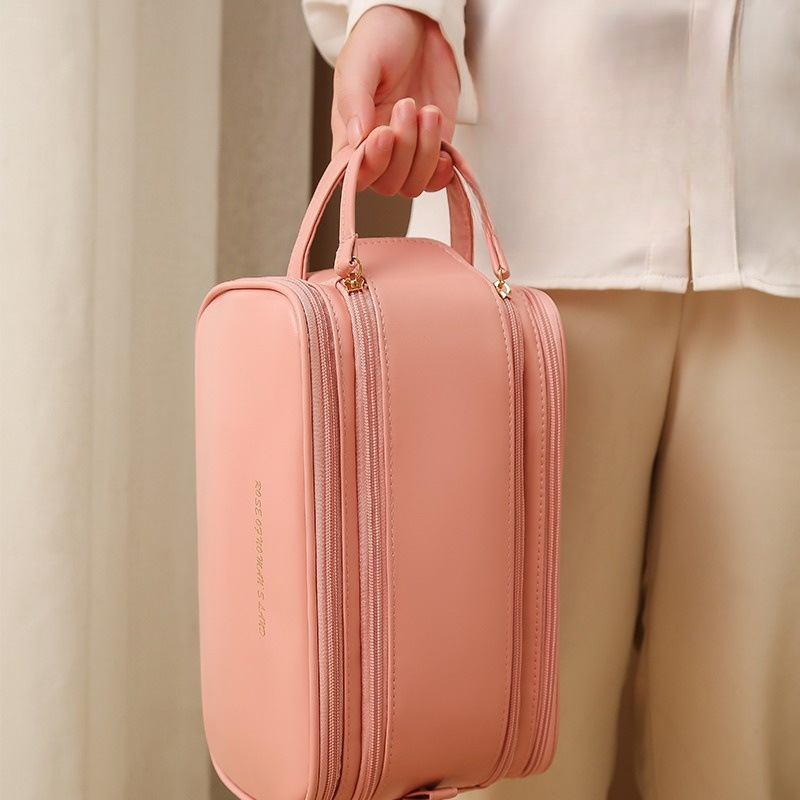 Picture of ins style portable cosmetic bag large capacity travel portable wash bag new super popular wash cosmetics storage bag