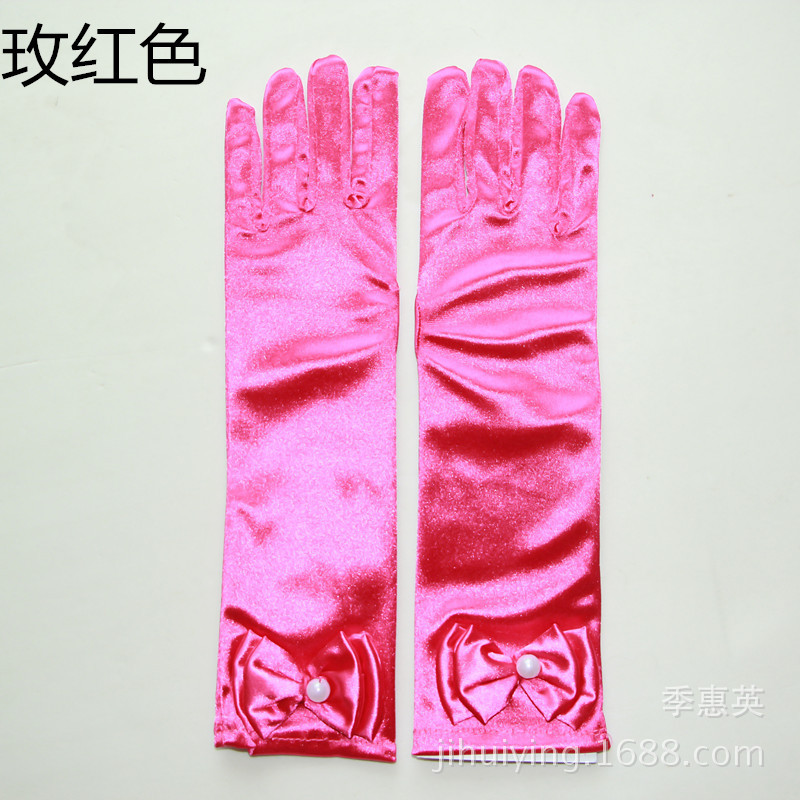 Picture of Children's Dance Clothing Princess Dress Long Long Gloves Flower Girl Dress Bow Gloves Cross-Border