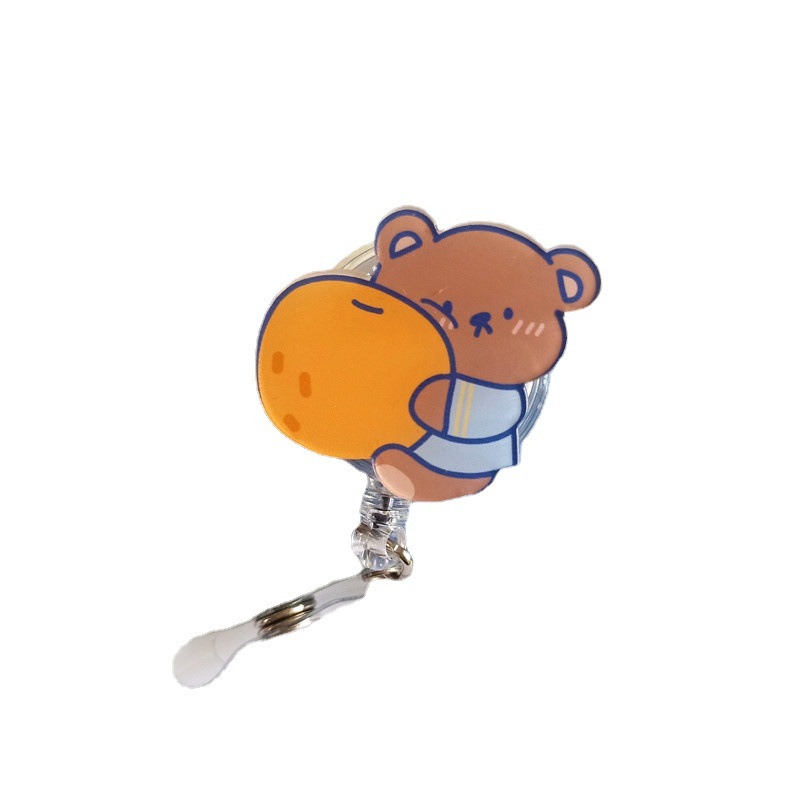 Picture of Nurse Badge clip cute bear rabbit cartoon easy pull buckle easy pull staff brand badge telescopic buckle
