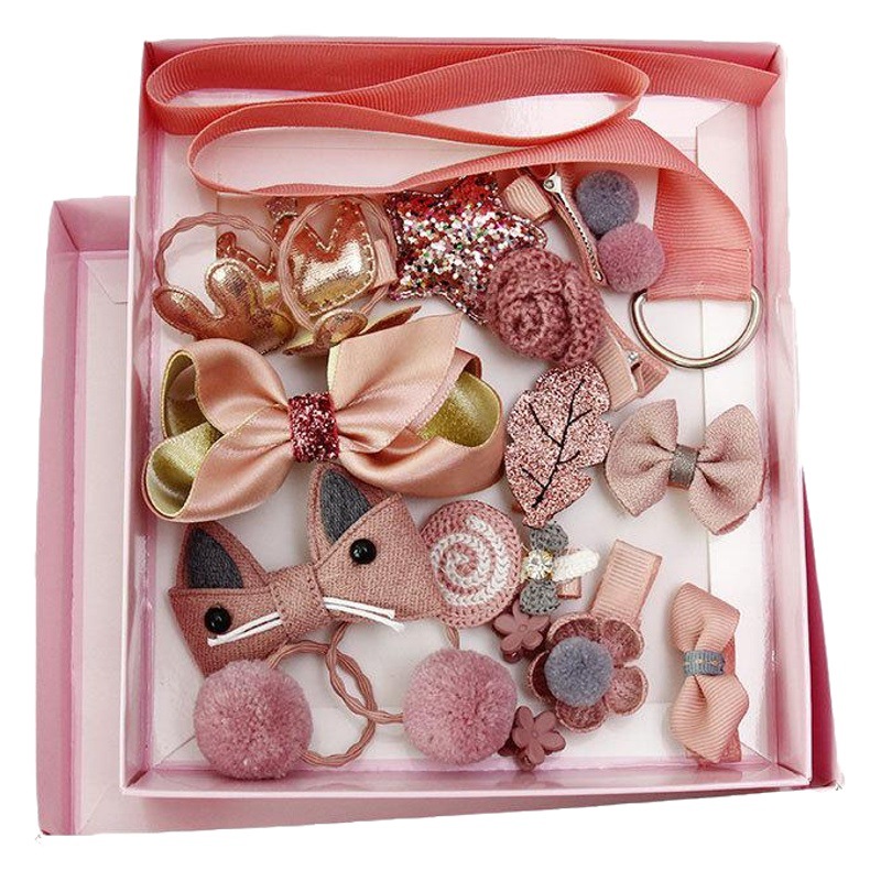 Picture of Korean Style Hair Accessories, Kidsren's Hairpins, 18-Piece Set, Girls' Hair Accessories, Baby Cute Hairbands, Girls' Hairpins, Baby Headbands