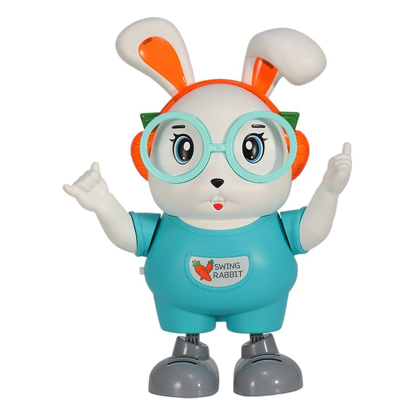 Picture of Tiktok same electric dancing little cute rabbit children singing robot rabbit baby Light Music toys wholesale