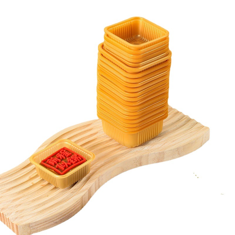 Thickened PP Moon Cake Base Food Grade White Gold High-end Square Moon Cake Tray Egg Yolk Crisp Blister Box
