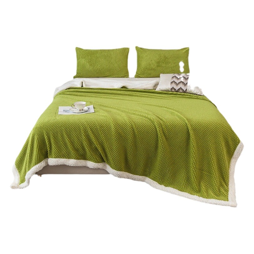 Winter Thickened Blanket Quilt Lamb Fleece Office Nap Blanket Flannel Blanket Double-Layer Fleece Blanket Quilt