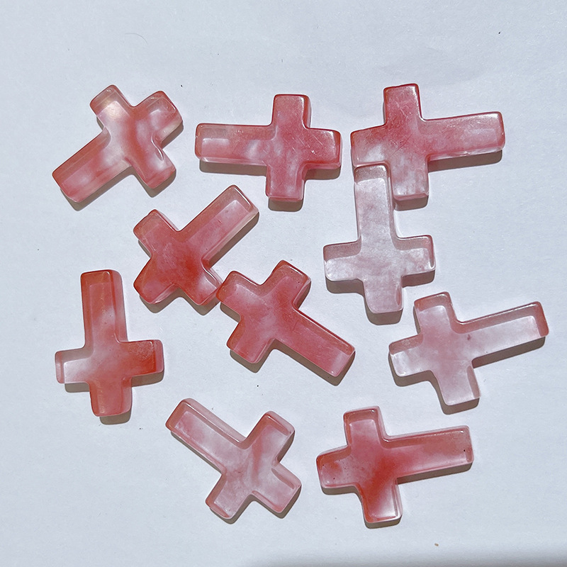 Picture of Cross-border Natural Crystal Hole-free Cross Pendant Cross Jade Necklace Accessories Hanging Ornaments Amazon
