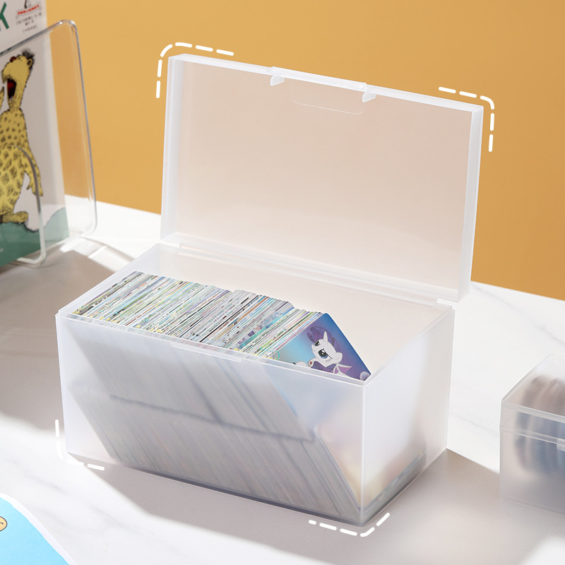 Japanese-style card storage box transparent desktop business card sundries drawer storage box plastic card office finishing box
