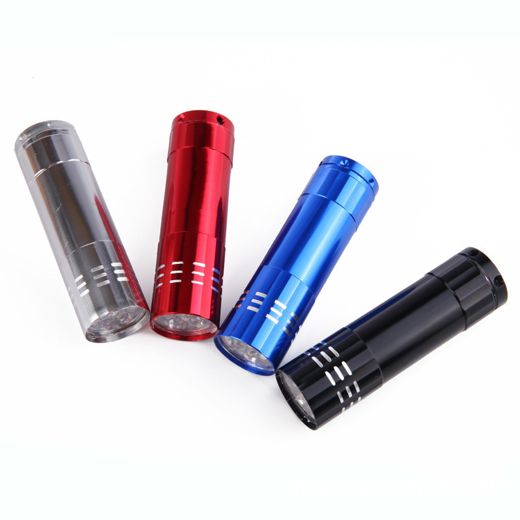 9LED purple light ultraviolet flashlight banknote detection mini nine light mask nail art UV curing fluorescent agent detection pen
