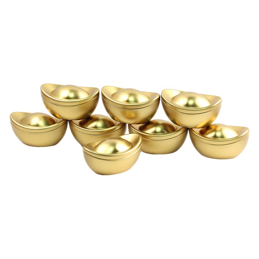 Tinplate Can Creative New Year's Candy Chocolate Biscuits Gold Ingot Iron Box Special-Shaped Cornucopia Gift Packaging