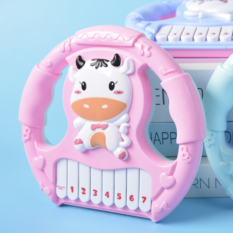 Picture of Electronic organ cartoon children's imitation steering wheel guitar music buttons early education sound boys and girls stall toys