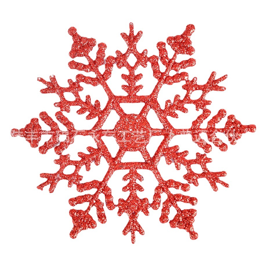 Christmas decorations 10cm plastic powder snowflake tree decoration Christmas supplies pendant manufacturers wholesale