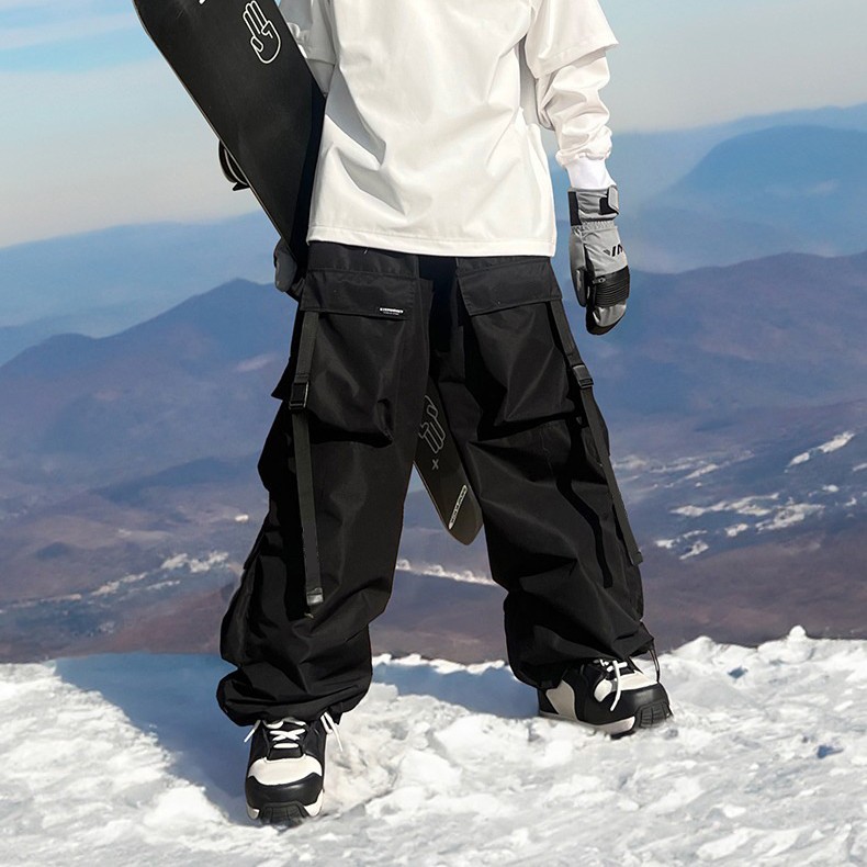 Picture of American-style Functional Single-board Windproof and Waterproof Snow Pants Men's and Women's Multi-pocket Small Potato Ski-wear Casual Pants