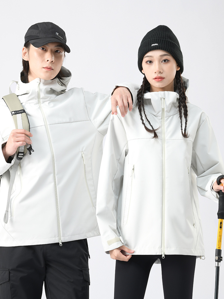 Outdoor jacket men's casual hooded single-layer thin windproof waterproof loose breathable mountaineering suit women's jacket