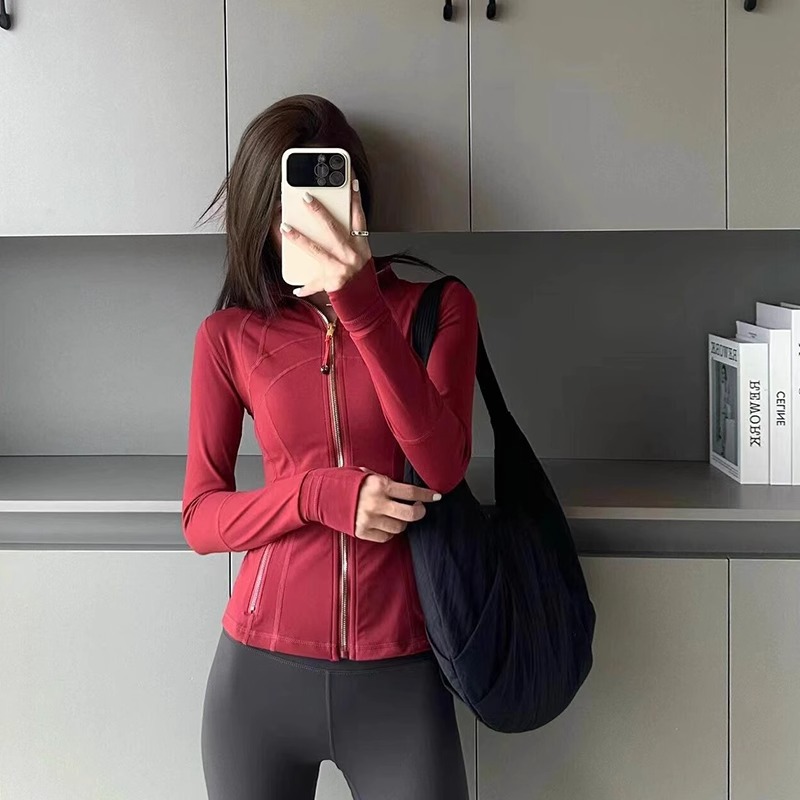 Picture of Lulu Same Style Spring and Autumn Women's Sports Jacket Yoga Clothes Top Casual Outdoor Collar Long Yoga Long Sleeve Jacket