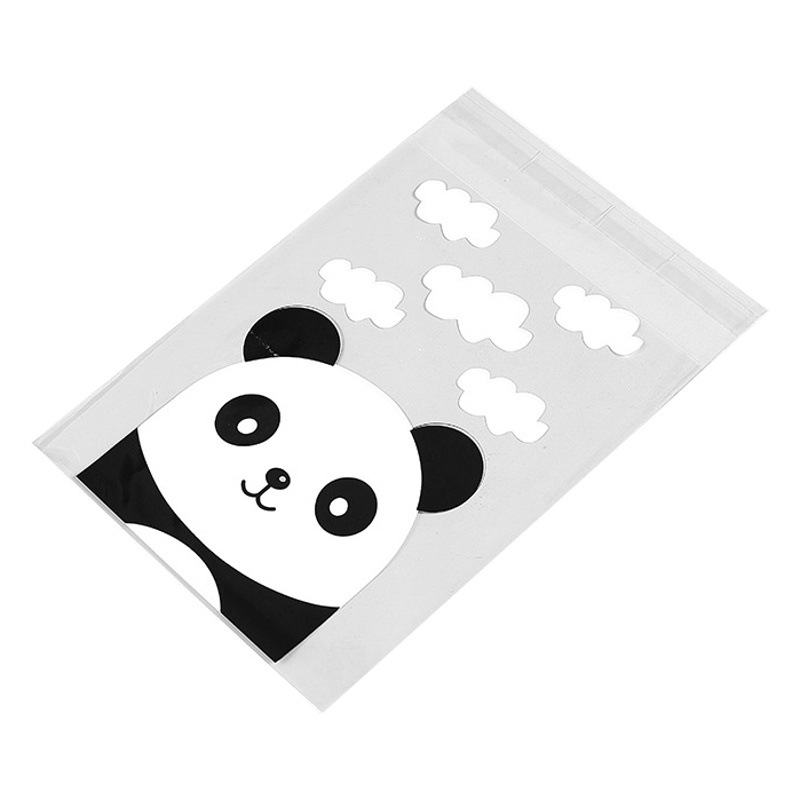 Stupid billowing panda snowflake crisp candy cow rolled biscuits can stand transparent gift packaging bag mobile phone bag 100