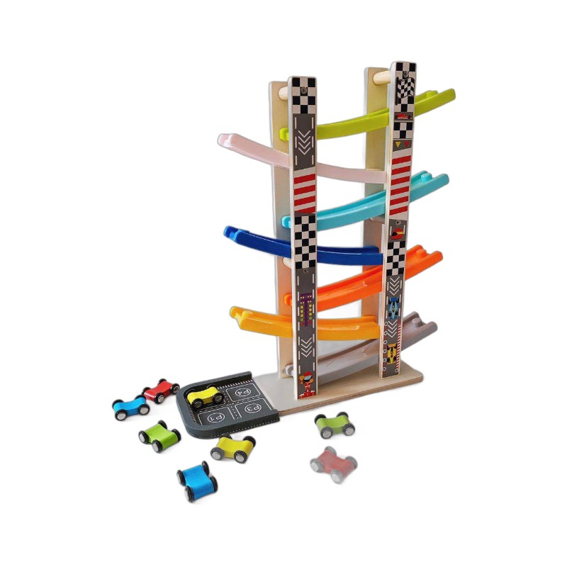 Picture of Wooden Children's Puller Boy Girl Baby Sliding Rail Car Car Speed Inertia Glider Toy