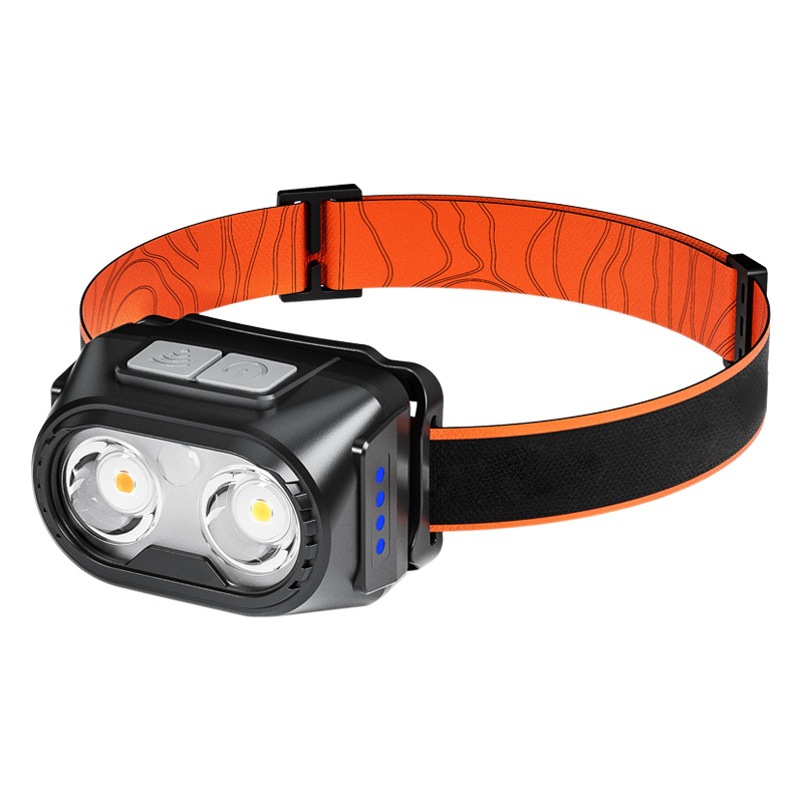 Strong light head-mounted charging super bright fishing lamp outdoor lighting Long Endurance super light induction small headlight
