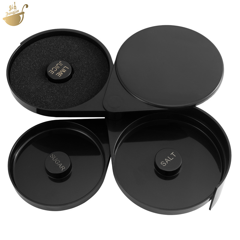 Picture of Cross-border margarita cocktail box three-layer plastic salt-side box for bartender bar seasoning box sugar-side box