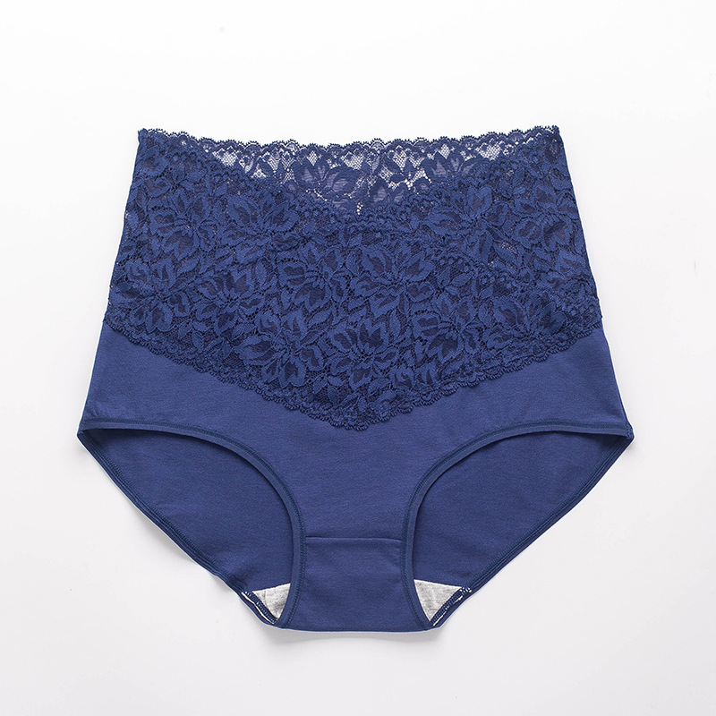 Picture of New V Neck High-Waisted Underwear for Women, Pure Cotton, Antibacterial Crotch Lace, Hot Temptation, Girls' Tummy Control Briefs 8808