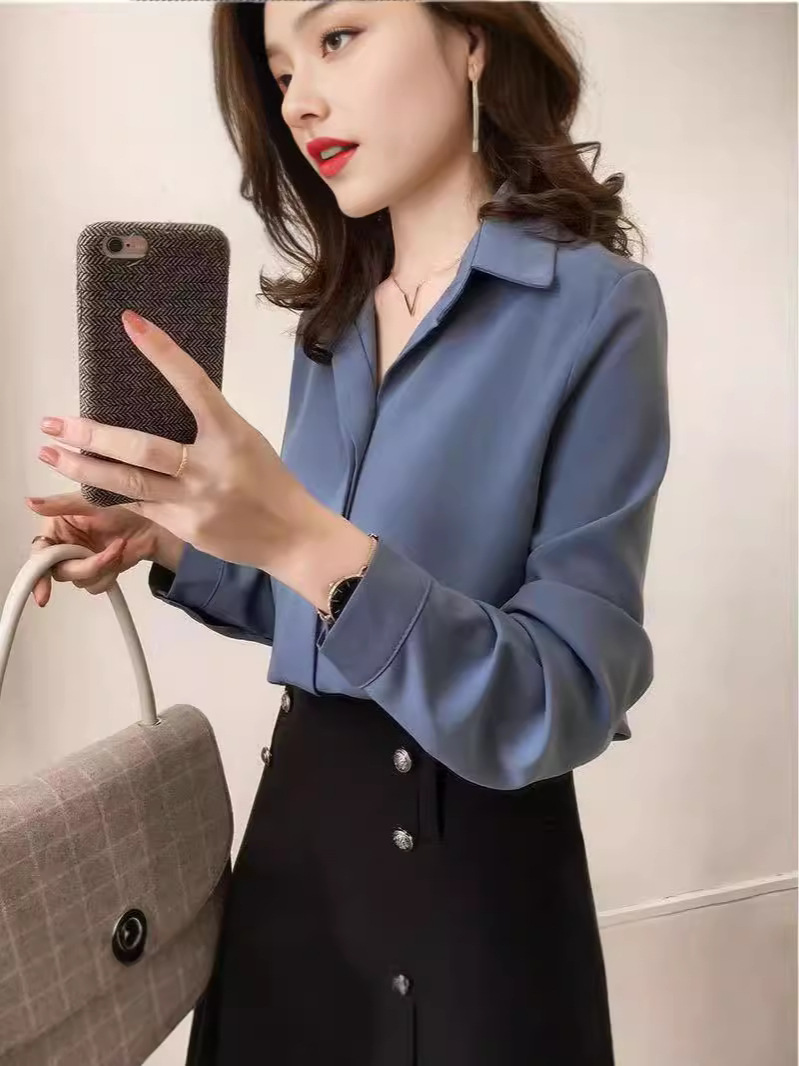 Picture of Cross-border wholesale 2024 spring and summer days new South Korea loose plus size heart top long sleeve professional OL shirt tide