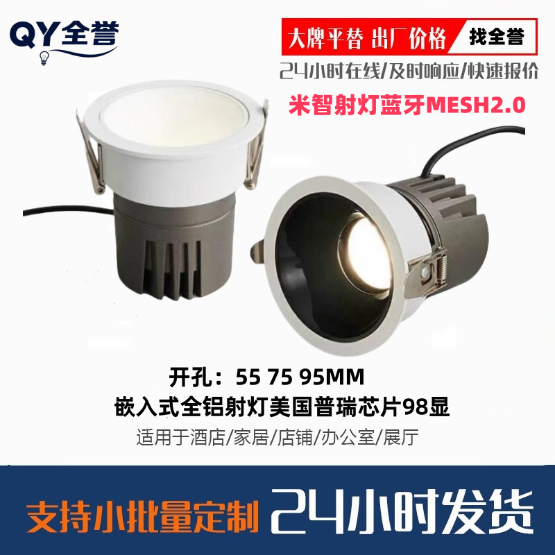 meter intelligent manufacturer source LED deep anti-glare spotlight 7W12W intelligent dimming color dimming without main light home decoration wall washer
