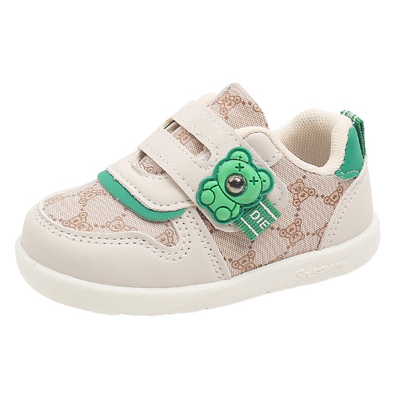 Female baby soft bottom toddler shoes 2024 spring new men's baby sneaker soft leather light baby shoes