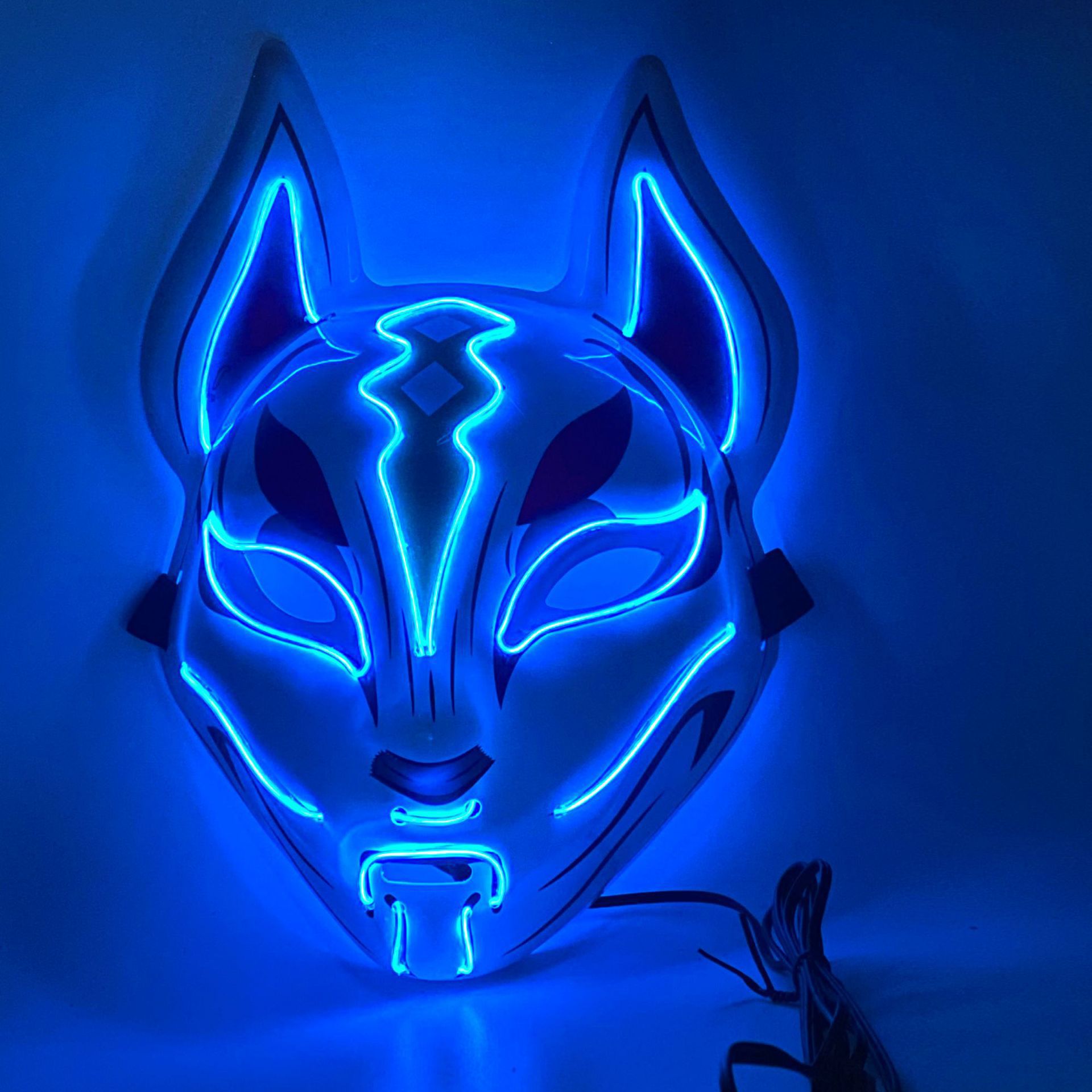 Picture of In-Stock Amazon Halloween Fox Mask El Cold Light Ktv Dance Party Horror Scary Mask Electronic