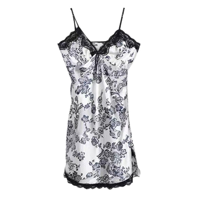 2025 New Suspender Nightgown for Women, High-End Satin Ice Silk Sexy Nightgown Dress, Thin Spring and Summer Popular