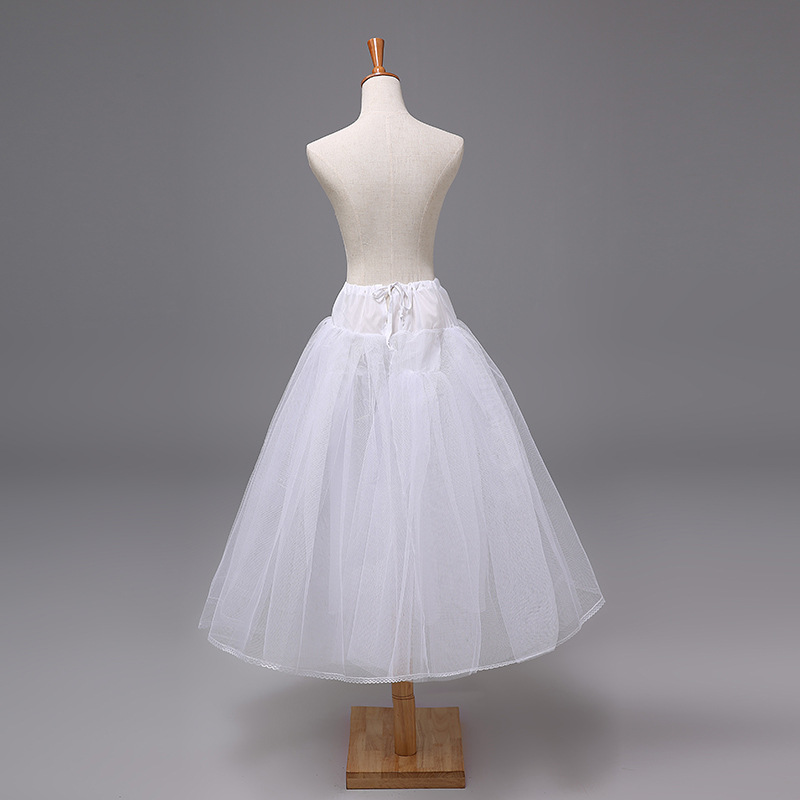 Picture of Girls' Pirons Large Two-Layer Hard Mesh Boneless Flower Girl's Dress Pirons Princess Dress Underwear Skirt 32# White