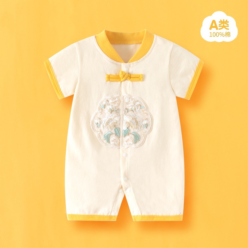 Picture of Internet Red Explosions Baby Cartoon Ha Clothes Summer Short-sleeved Baby Body Clothes Pure Cotton Thin Children's Wear Cross-border Special for Cute