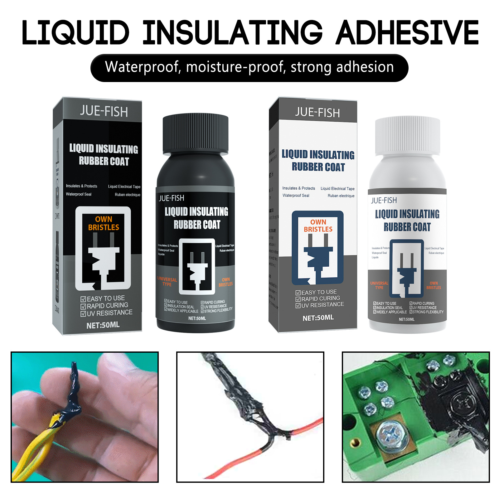 Jue-Fish liquid tape insulation waterproof electrical circuit board components temperature resistance instead of thermal tube electrical tape