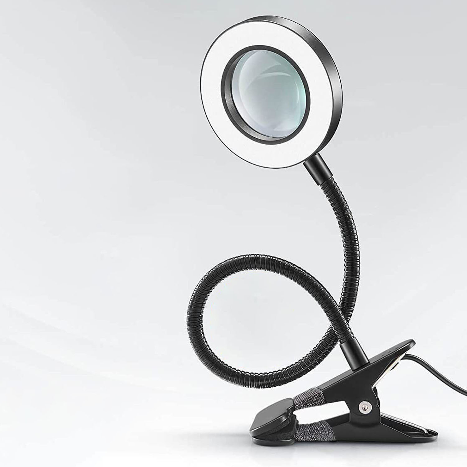 Clip-type magnifying glass with lamp worktable with lamp welding desktop bracket repair circuit board soldering table engraving micro-engraving