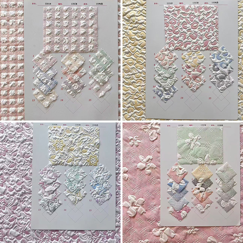 2025 New Stereo Embossed Fabric Export Clothing Dress Children's Clothing Bags Crafts Texture Fabric Ready Stock