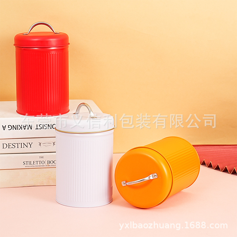 Food Storage Seal Ring Iron Can Tinplate Cylindrical Metal Soybean Milk Powder Can Tea Packaging Iron Can
