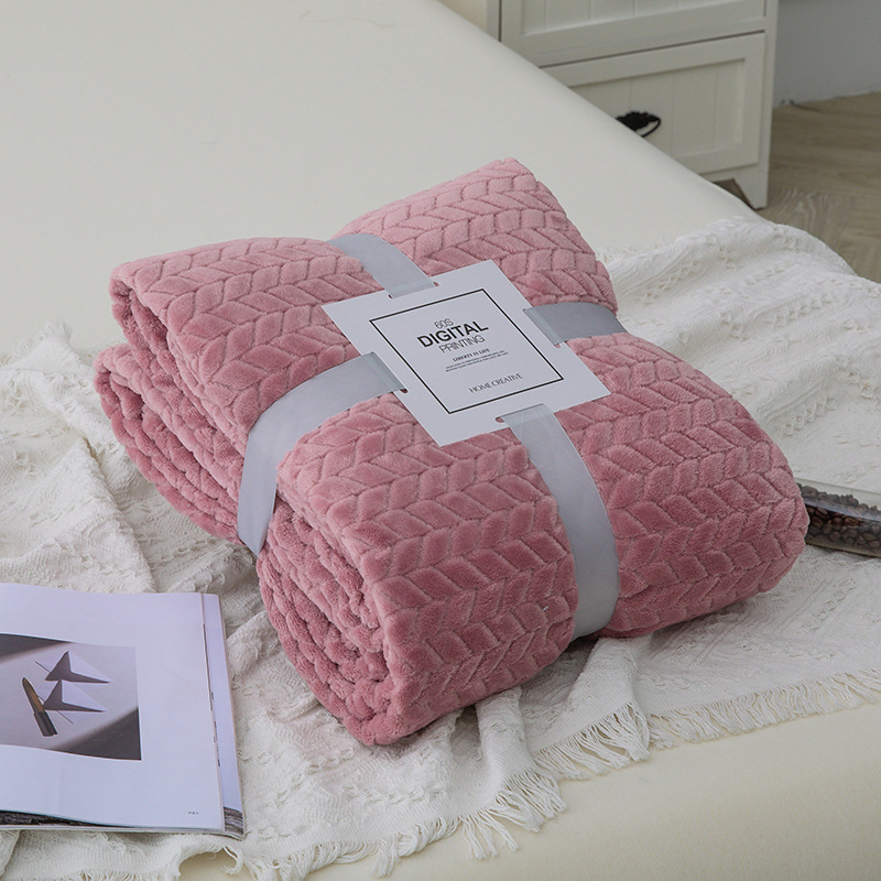 Picture of Blanket Blanket Flannel Blanket Single Blanket Embroidered Knee Blanket Office Coral Blanket Small Blanket