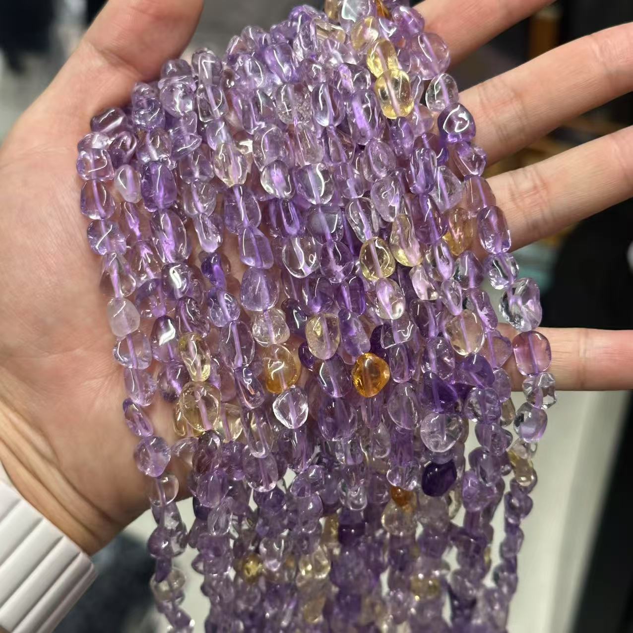 Picture of 8*10mm natural raw stone with loose beads semi-finished beads manufacturers spot wholesale jewelry accessories cross-border foreign trade