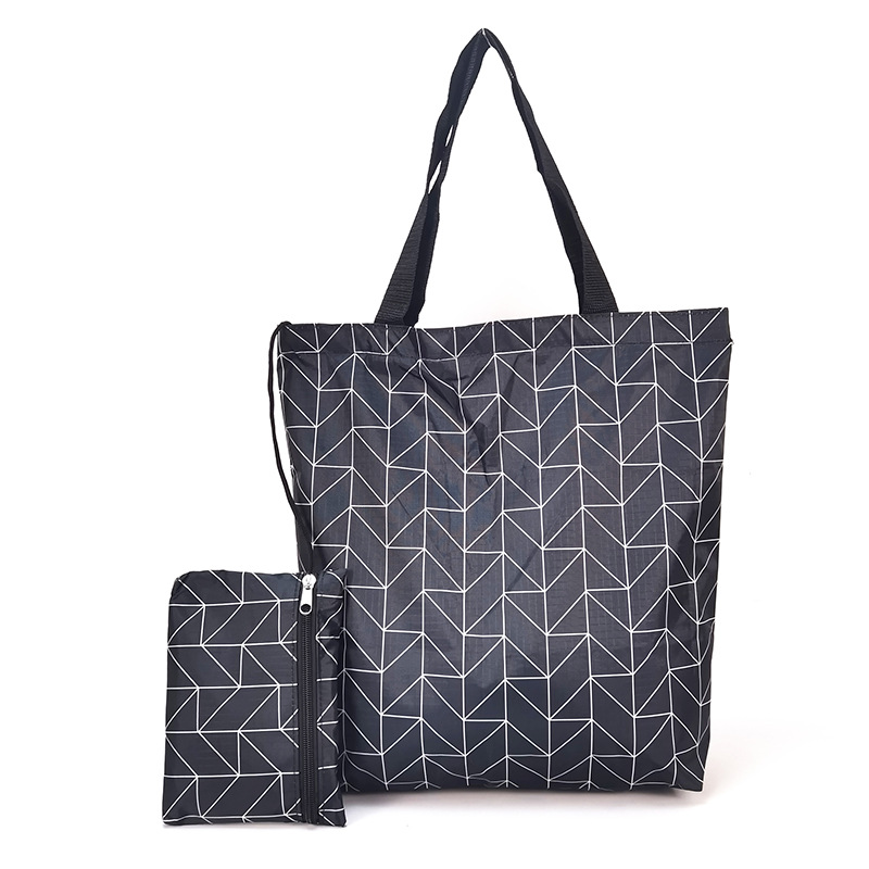 Thickened waterproof printing environmental protection bag zipper foldable shopping bag supermarket storage bag portable handbag shoulder bag