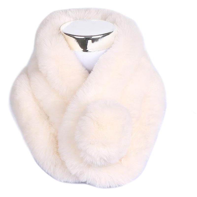 New autumn and winter three-tube one-ball scarf adult children plush scarf imitation fur warm fur scarf women