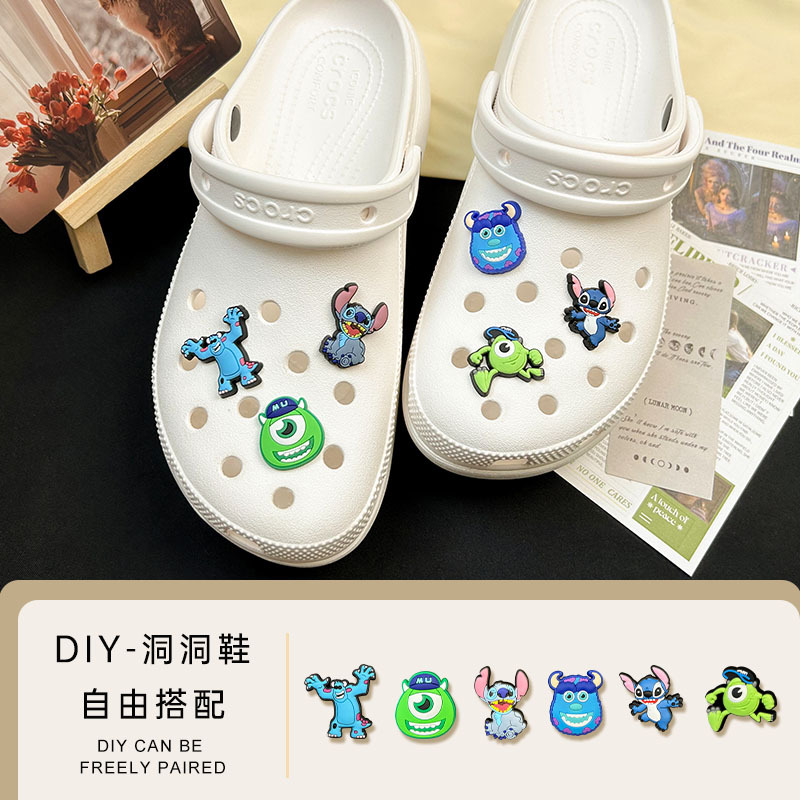 [small monster series] hole shoes shoes flower detachable diy cartoon accessories shoe buckle decoration in stock